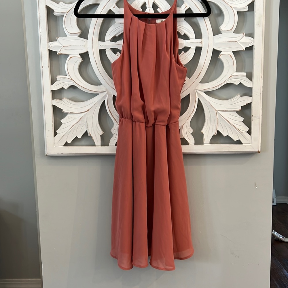 Coral cocktail dress